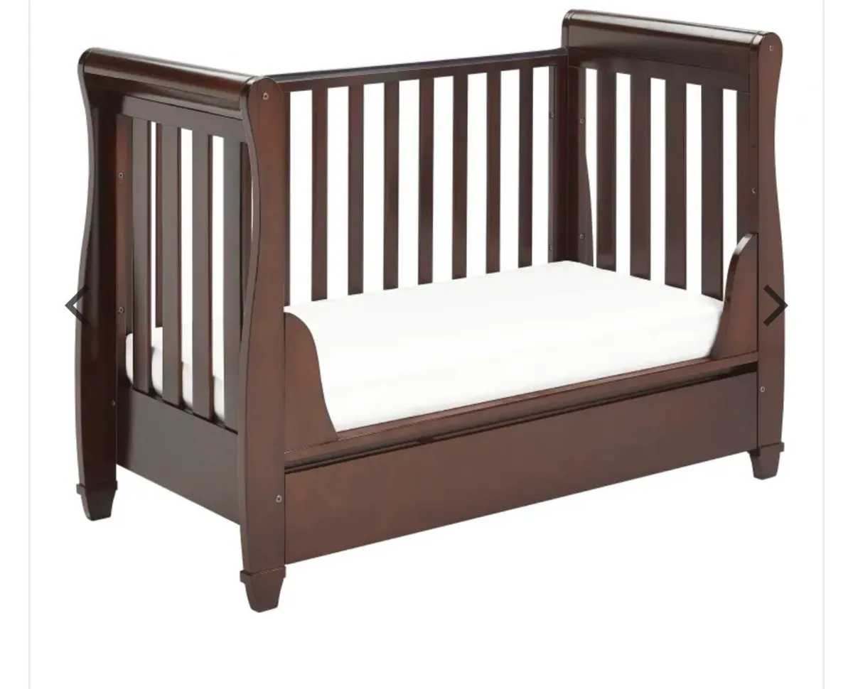 Babymore Eva Sleigh Dropside Cotbed with Drawer - Image 2