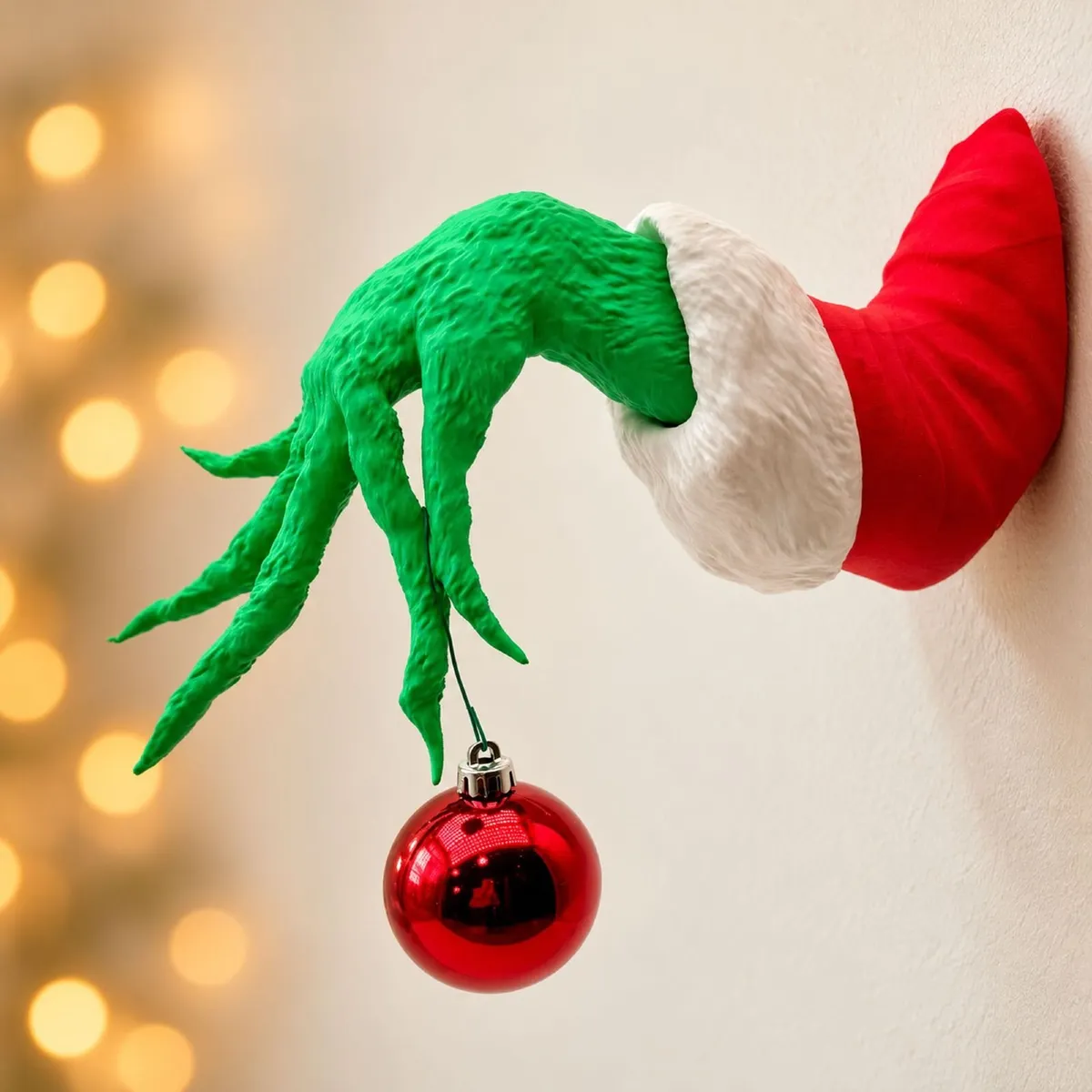 Green Christmas Hand Wall Mount, Bauble Holder 3D - Image 1