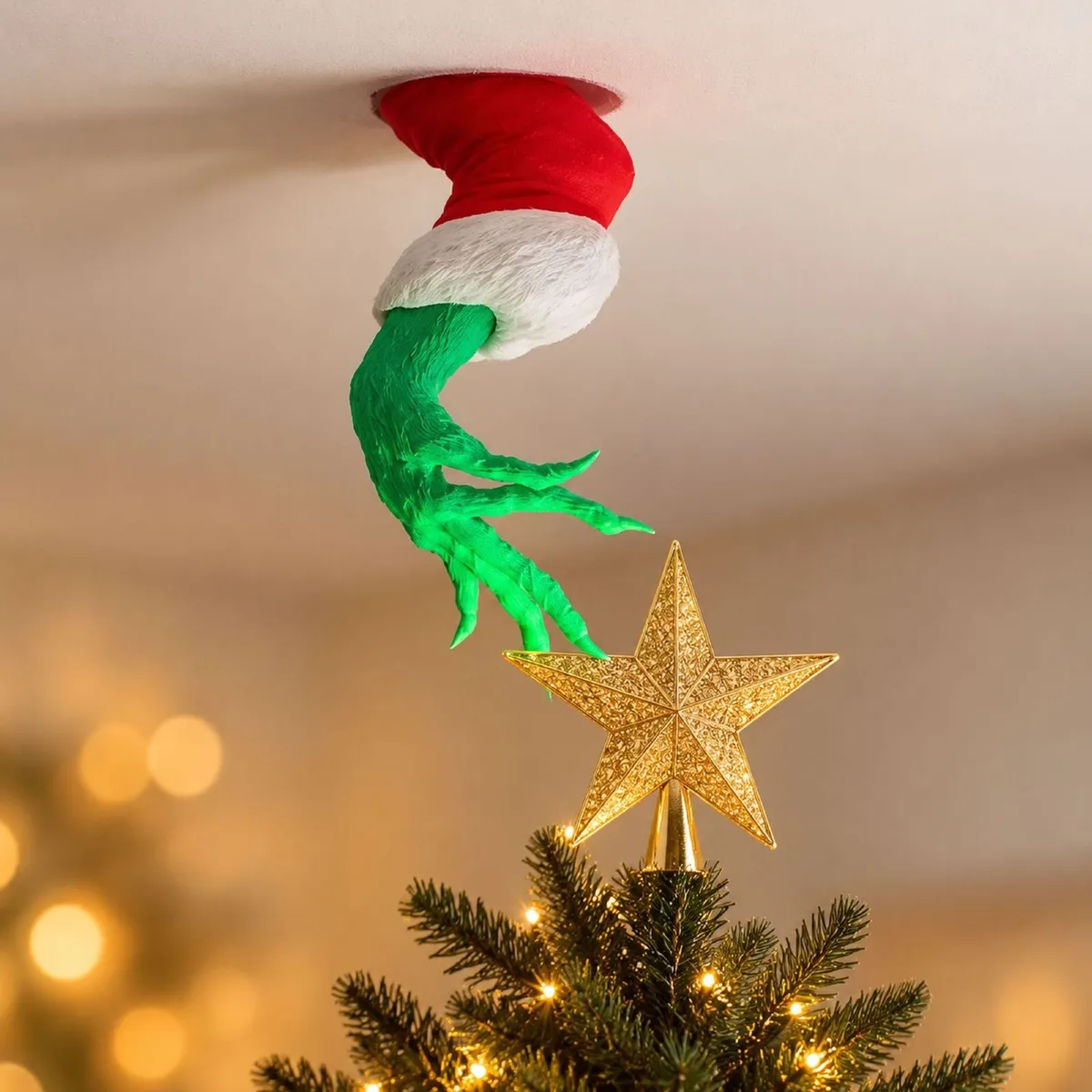 Green Christmas Hand Wall Mount, Bauble Holder 3D - Image 2