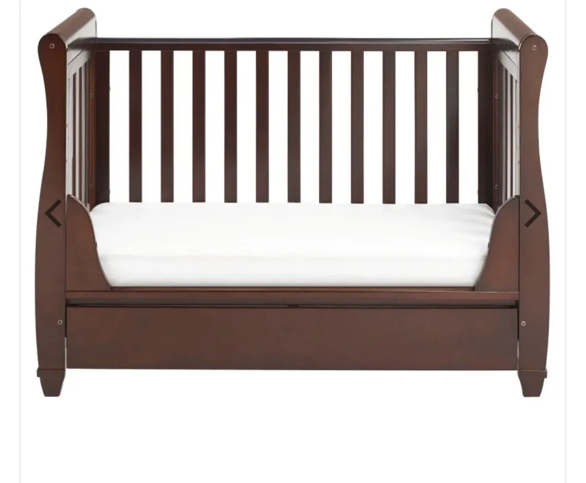 Babymore Eva Sleigh Dropside Cotbed with Drawer - Image 3