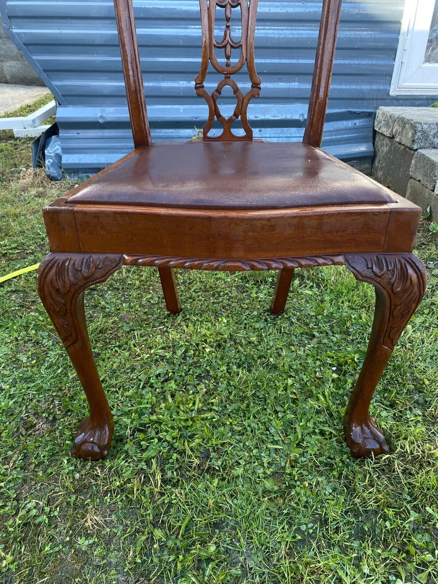 Set of 6 Beautiful Vintage Chippendale-Style Woode - Image 2