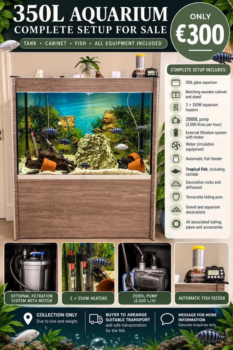 350L Aquarium/ Fish Tank - Complete Setup For Sale - Image 1
