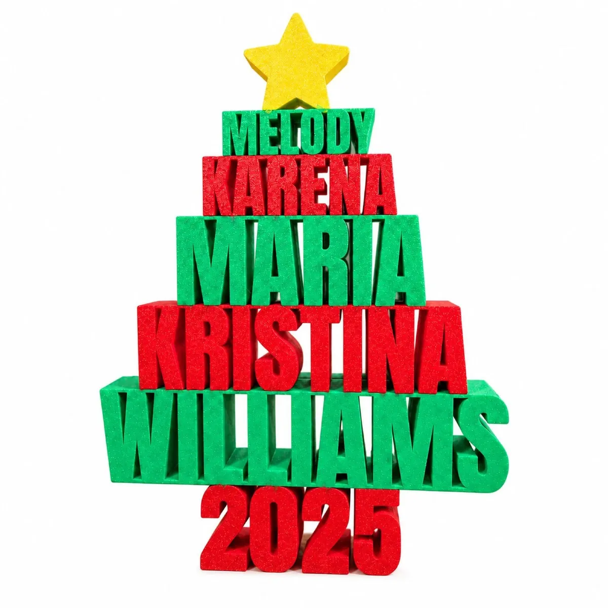 Personalised Family Names Christmas Tree 3D - Image 2