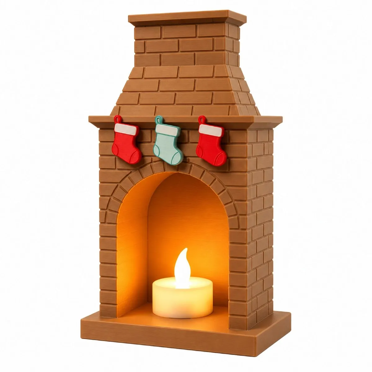 Cosy Christmas Fireplace with Stockings and LED - Image 3