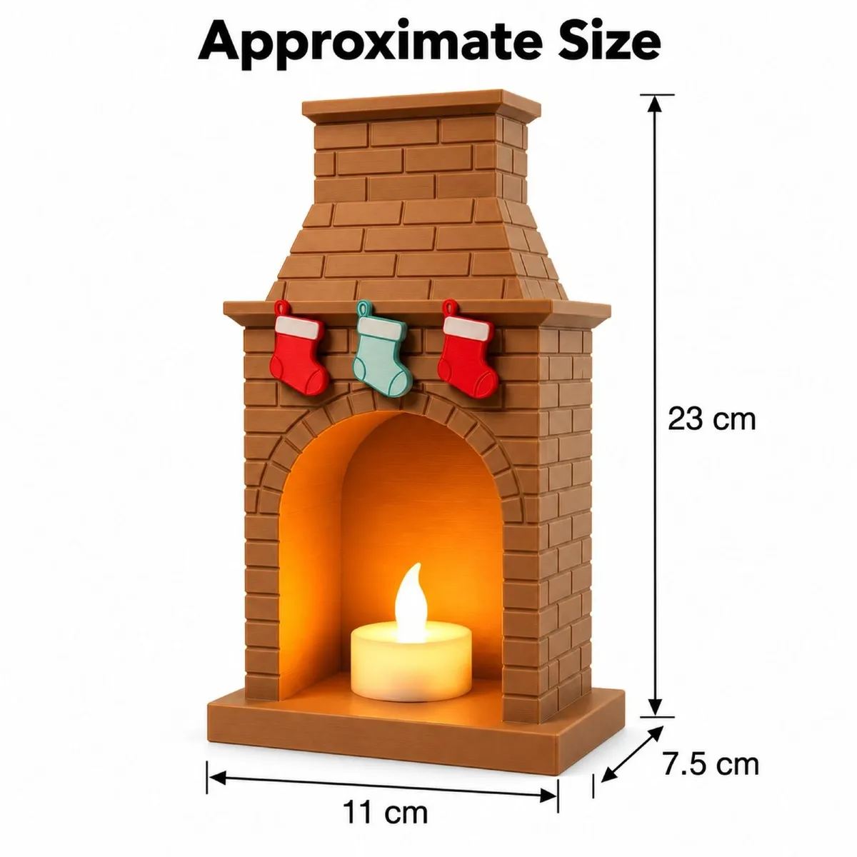 Cosy Christmas Fireplace with Stockings and LED - Image 4