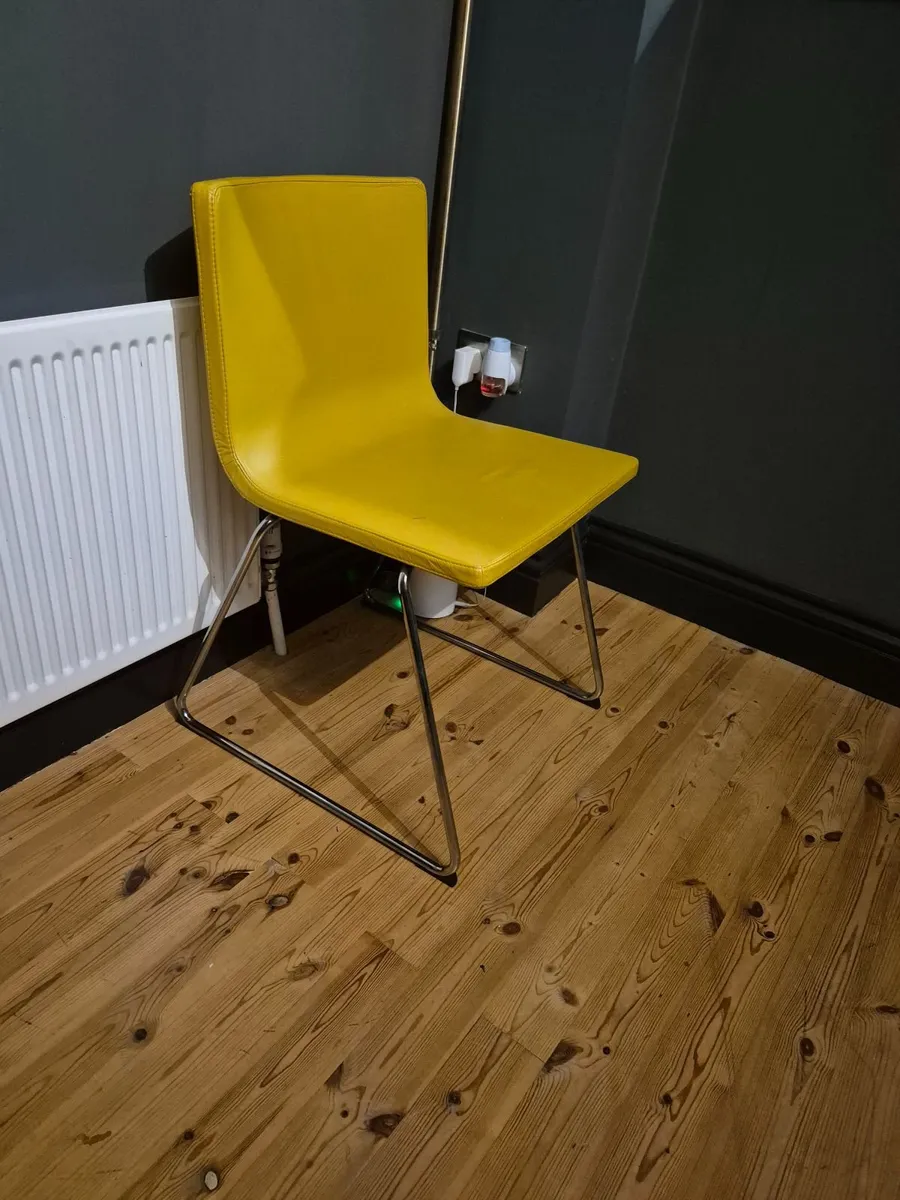 Yellow leather chair - Image 1