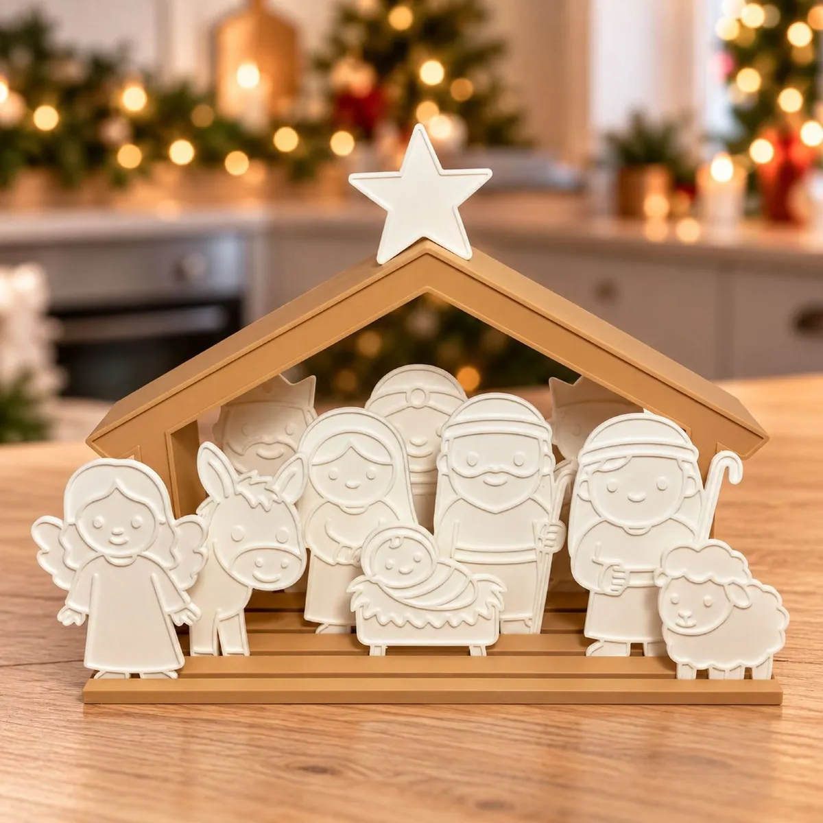 Colour Your Own Nativity Set with Stable, 10 Figur - Image 1