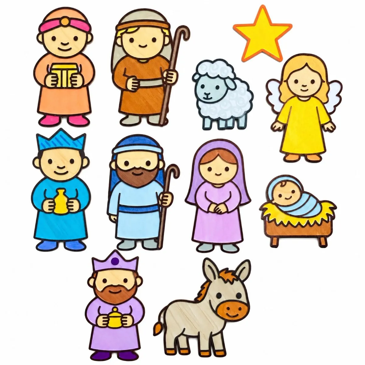Colour Your Own Nativity Set with Stable, 10 Figur - Image 3