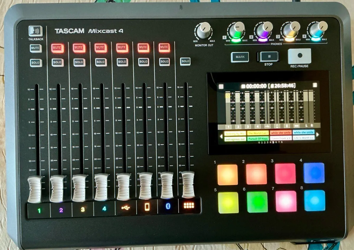 Tascam Mixcast 4 Podcast Recorder + 2 Rode Podmics - Image 1
