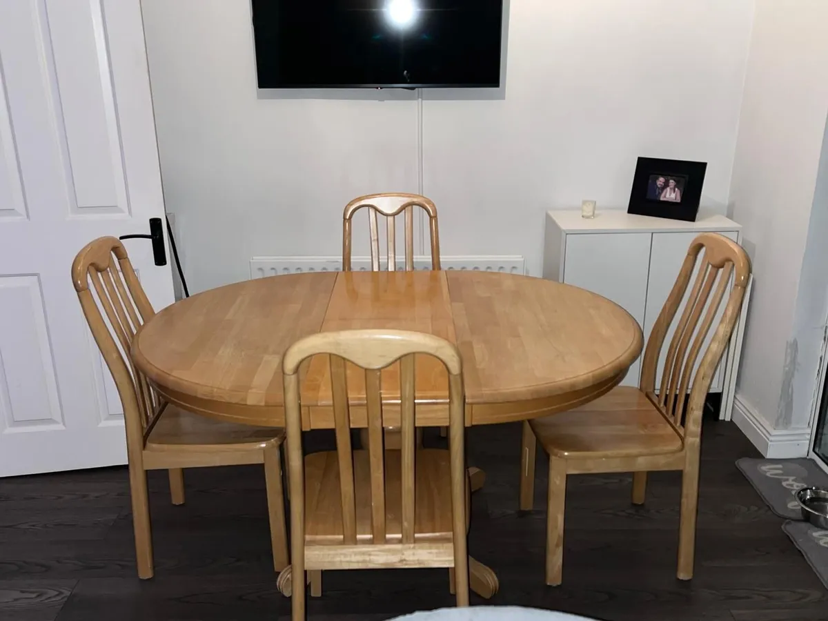 Extendable Dining Set (Round Table + 4 Chairs) - Image 2