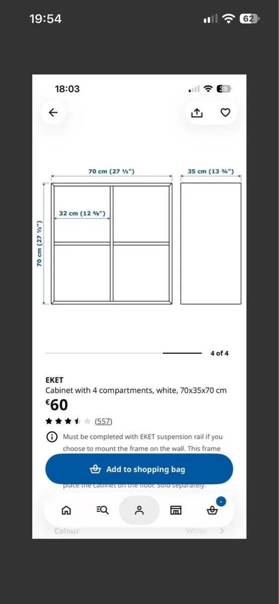 IKEA EKET storage compartment white - Image 2