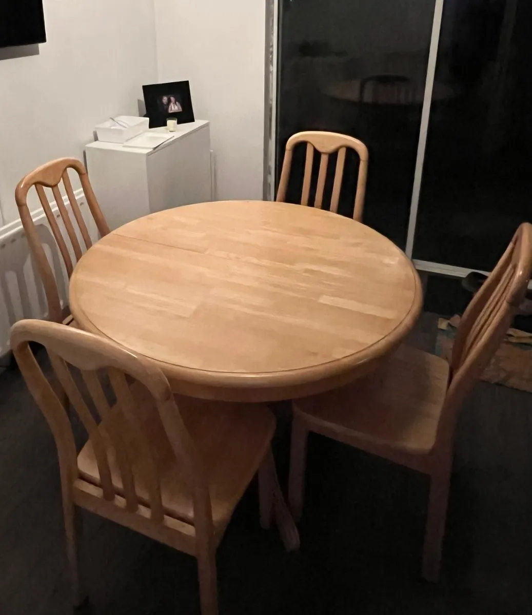 Extendable Dining Set (Round Table + 4 Chairs) - Image 3