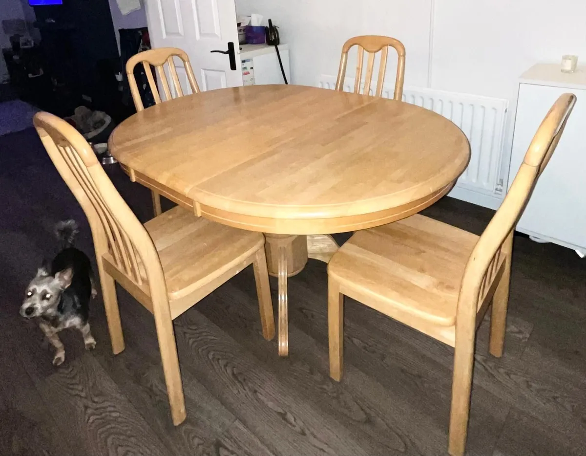 Extendable Dining Set (Round Table + 4 Chairs) - Image 4