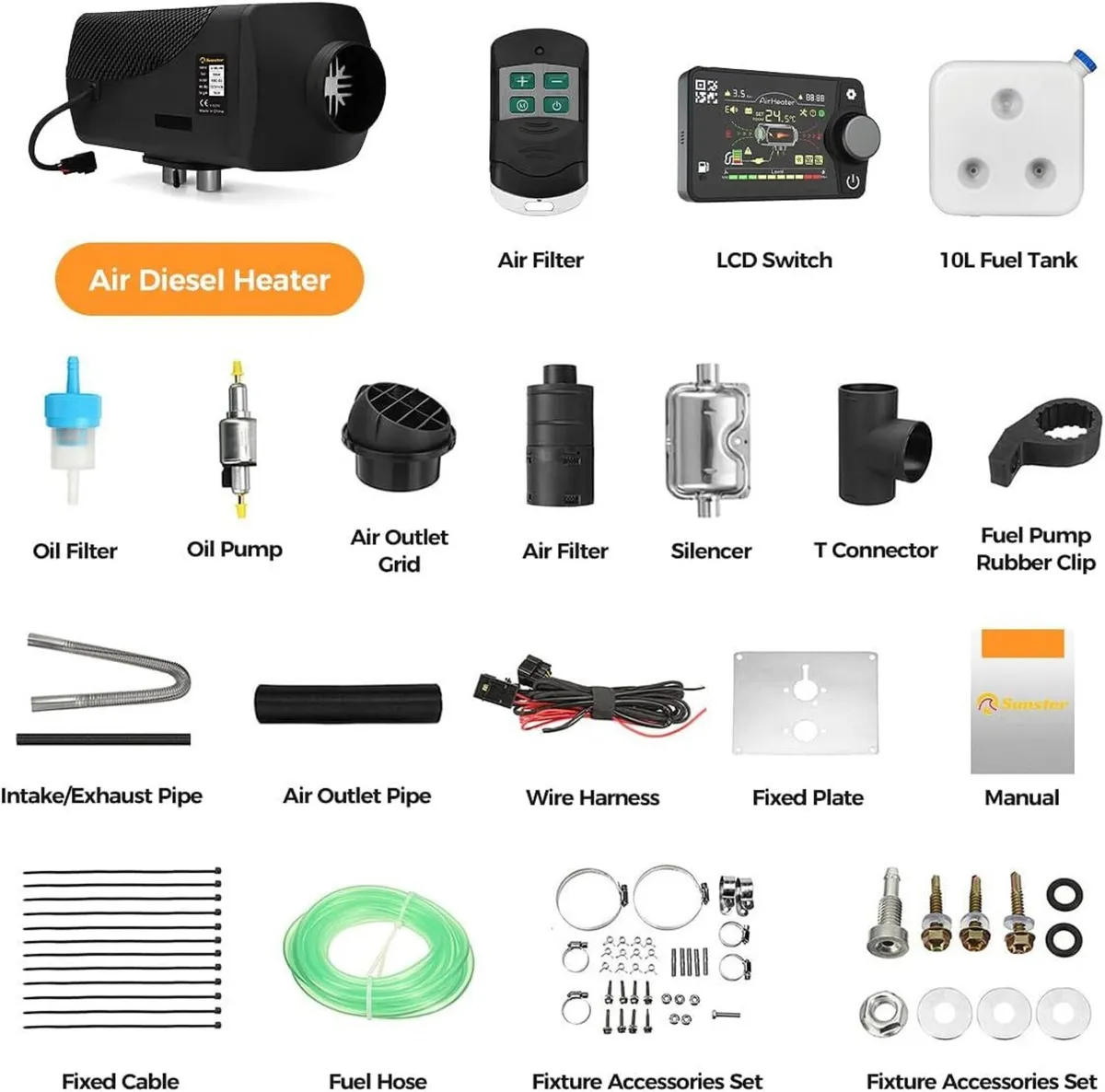 12V/24V Diesel Heater with App and LCD Screen - Image 1