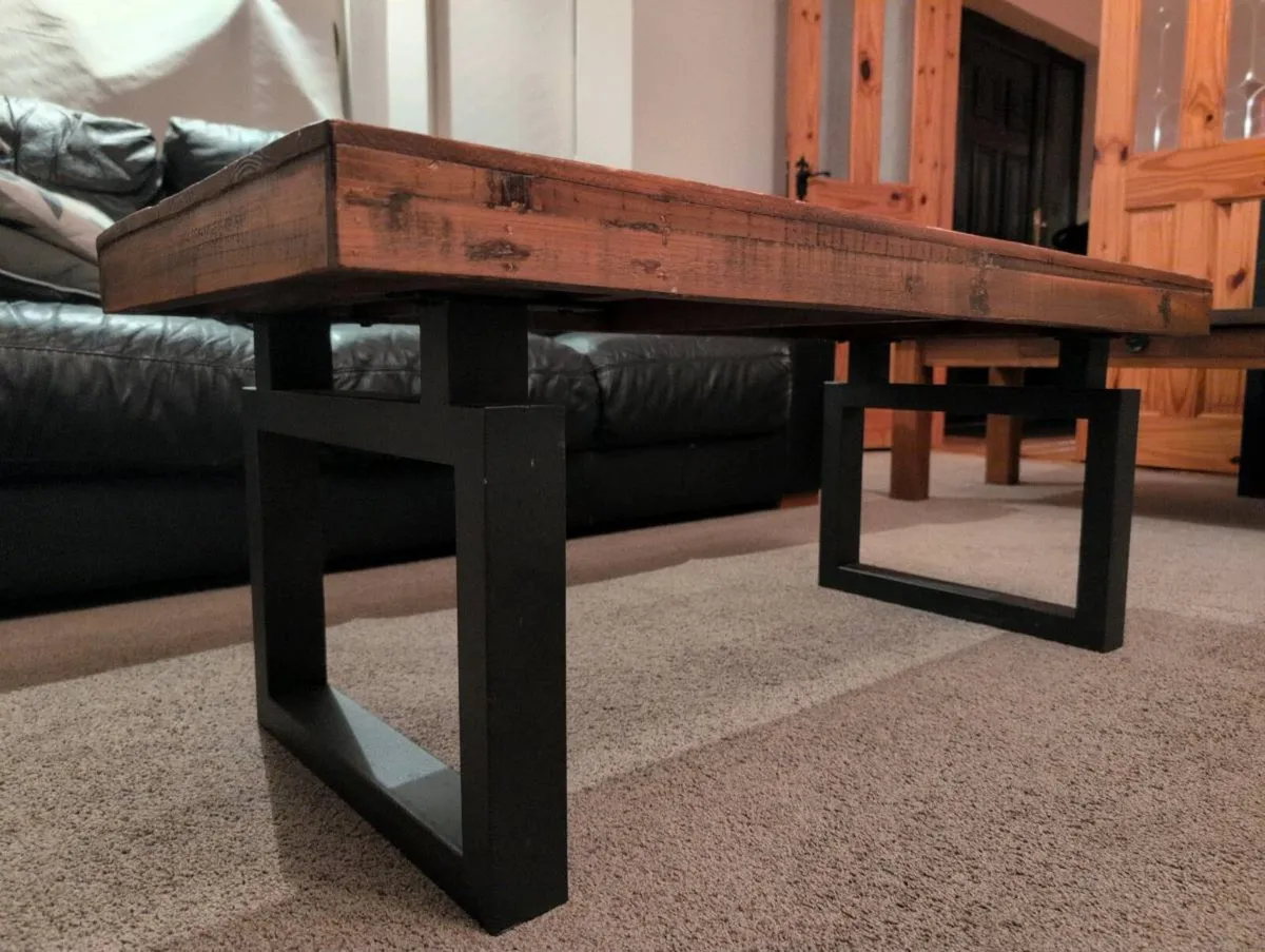 RusticI Industrial Coffee Table - Solid Wood - Image 1