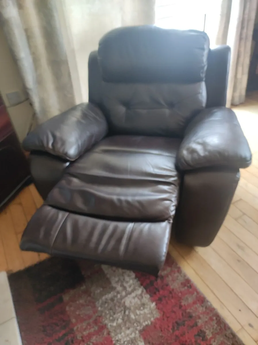 Two Leather Reclining Arm Chairs - Image 4