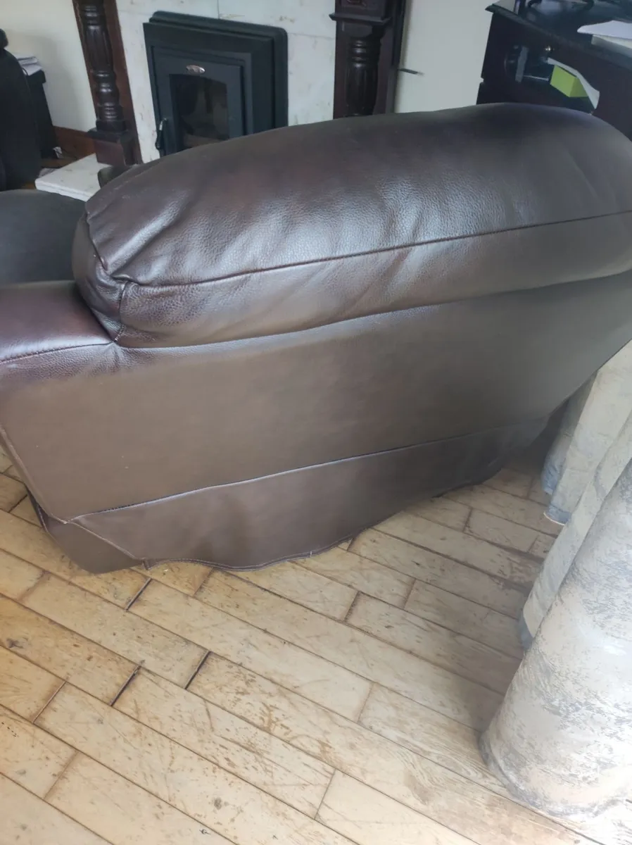 Two Leather Reclining Arm Chairs - Image 3