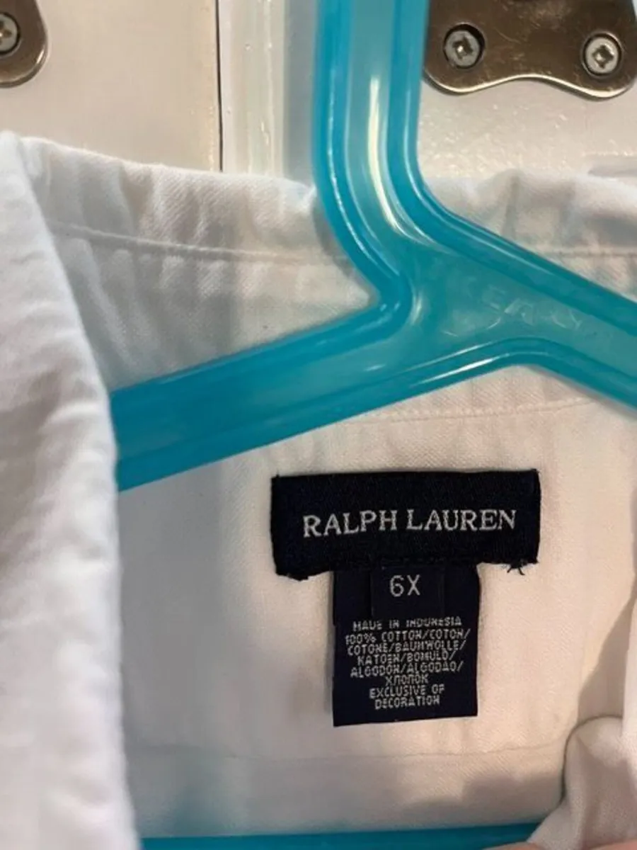Ralph Lauren White Cotton Oxford Short-Sleeve Girl - Image 3