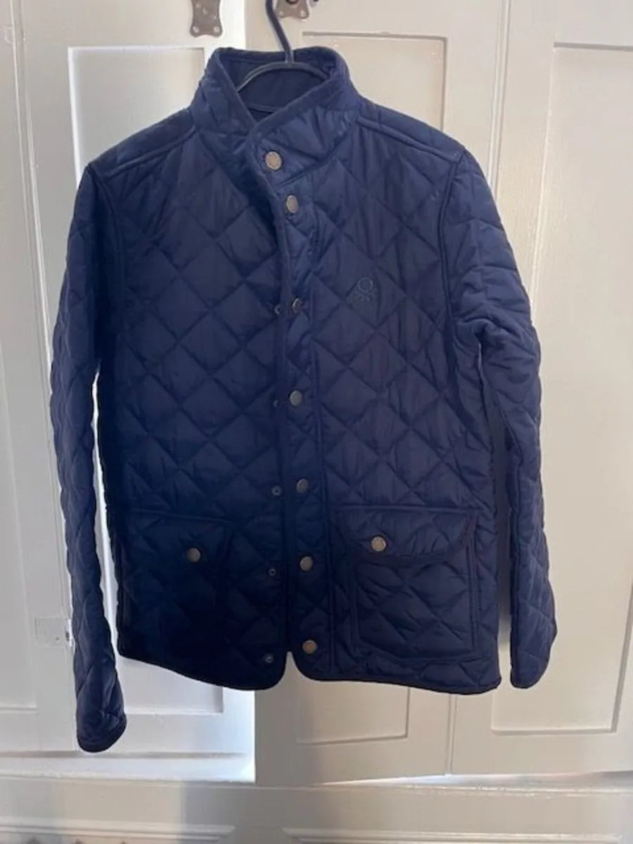 Benetton Navy Quilted Jacket - Image 1