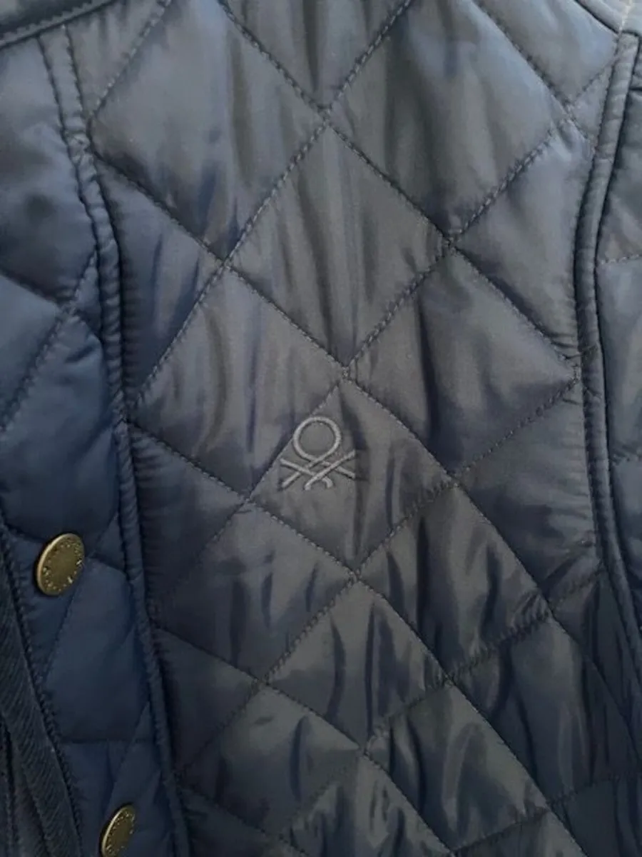 Benetton Navy Quilted Jacket - Image 2