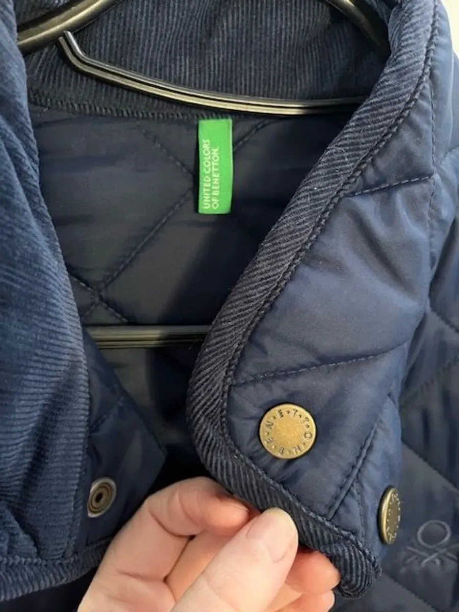 Benetton Navy Quilted Jacket - Image 3