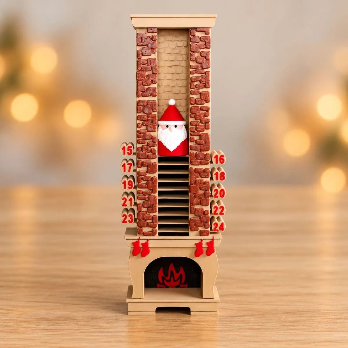 Santa Chimney Advent Calendar, Reusable Christmas - Image 1