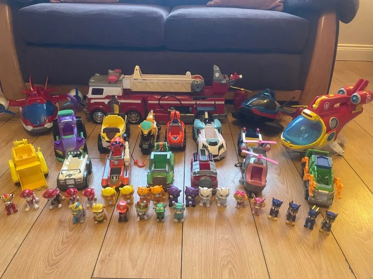 Paw Patrol toy bundle - large vehicles small vehicles and figures - Image 1