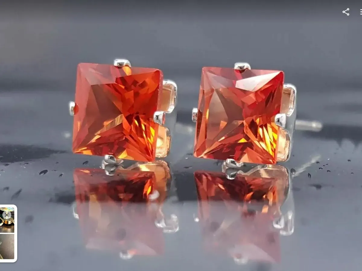 Ex-Display Rose Sapphire Silver Earrings-Unworn - Image 1