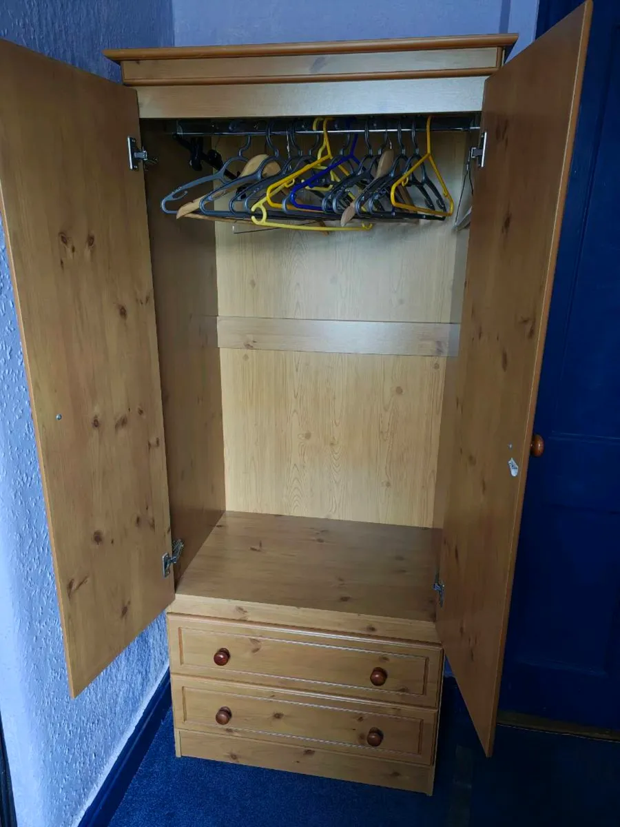 Large Solid Pine Wardrobe with drawers - Image 2