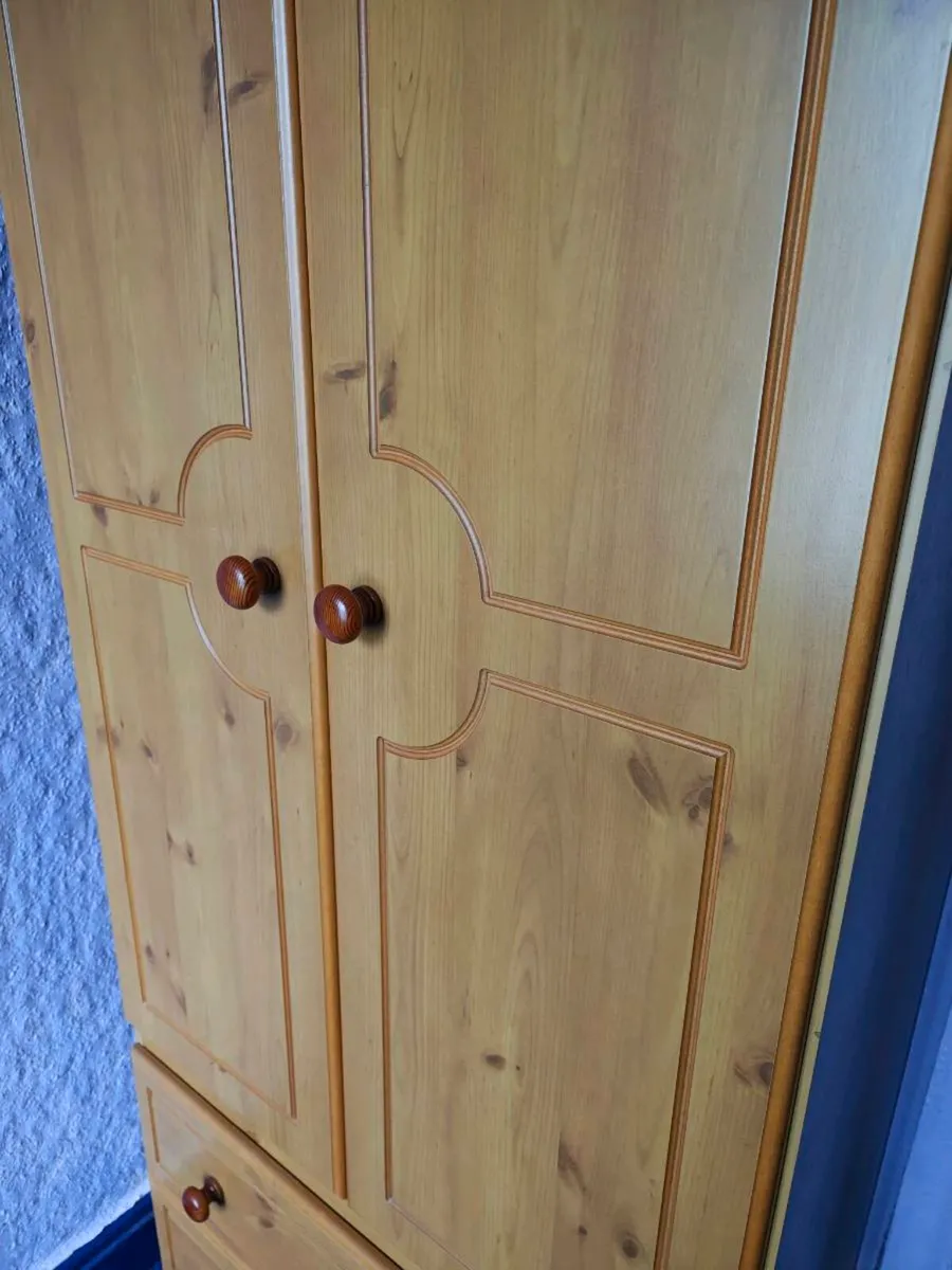 Large Solid Pine Wardrobe with drawers - Image 3