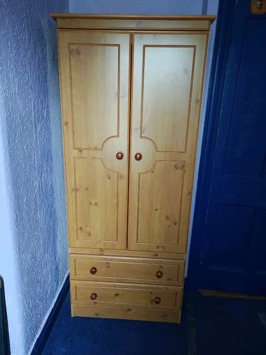 Large Solid Pine Wardrobe with drawers - Image 1