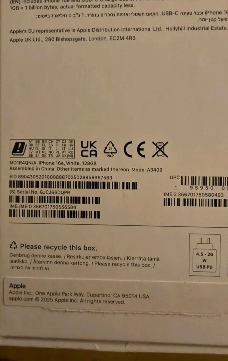 Apple Iphone 16E 128GB IRISH - Image 3