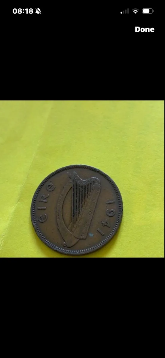 Irish Leath Phingin 1928,1941 - Image 4