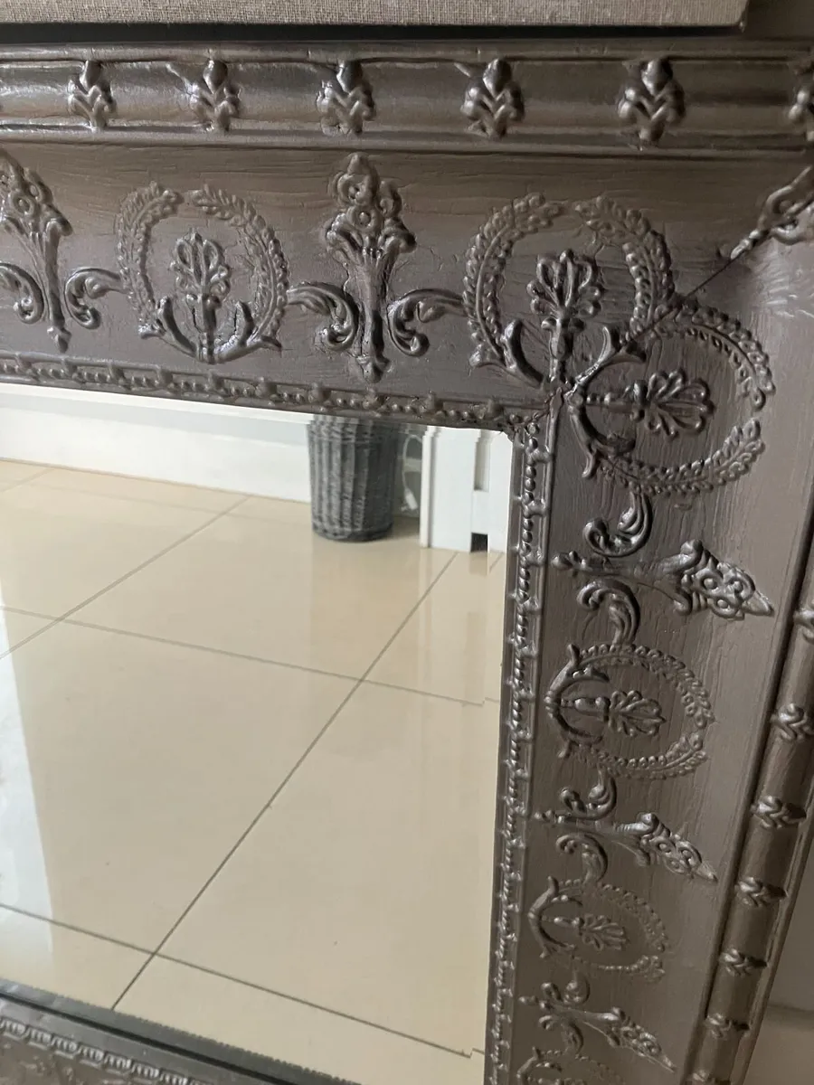 Large Gunmetal Decorative Mirror - Image 2
