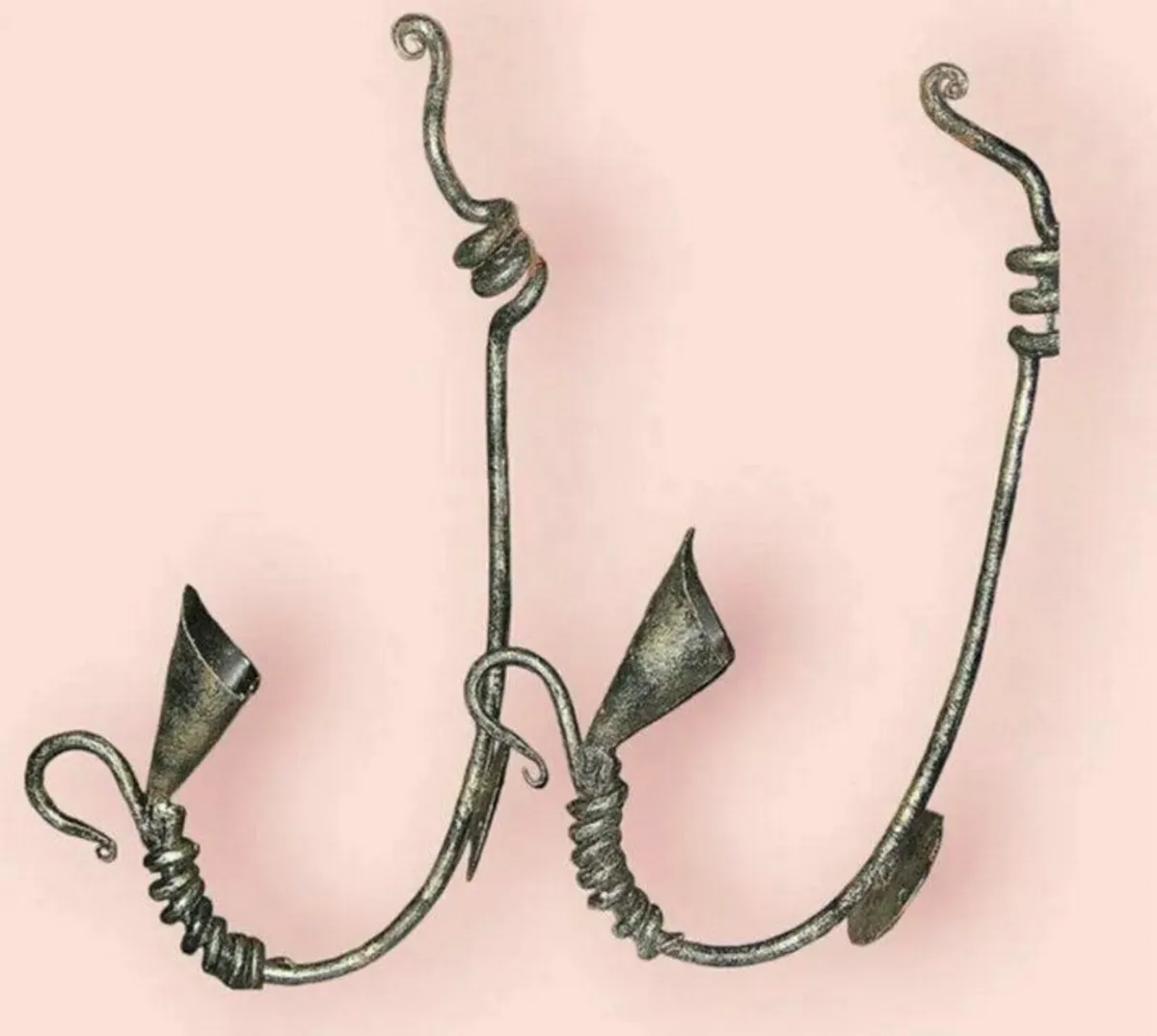 Vintage Pair Wrought Iron Wall Candle Sconces - Image 3