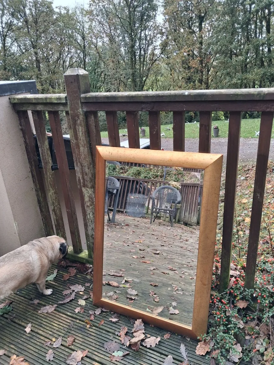 Large Decorative Gold-Framed Wall Mirror – 89 × 63 - Image 3