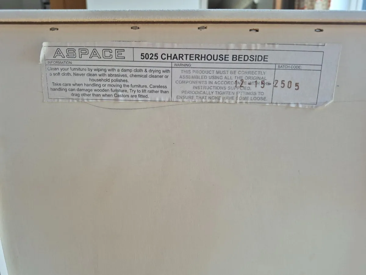 Aspace Charterhouse Bedside Cabinet – White, €50 - Image 3