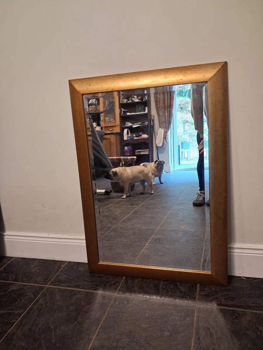 Large Decorative Gold-Framed Wall Mirror – 89 × 63 - Image 1