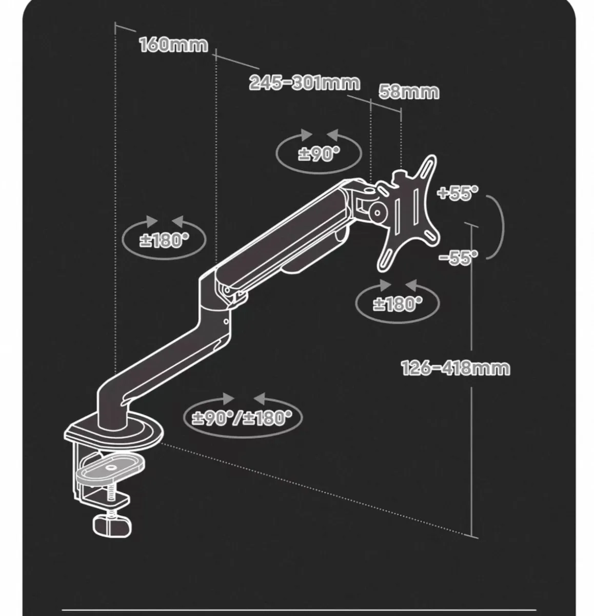gas spring desk mount - Image 1