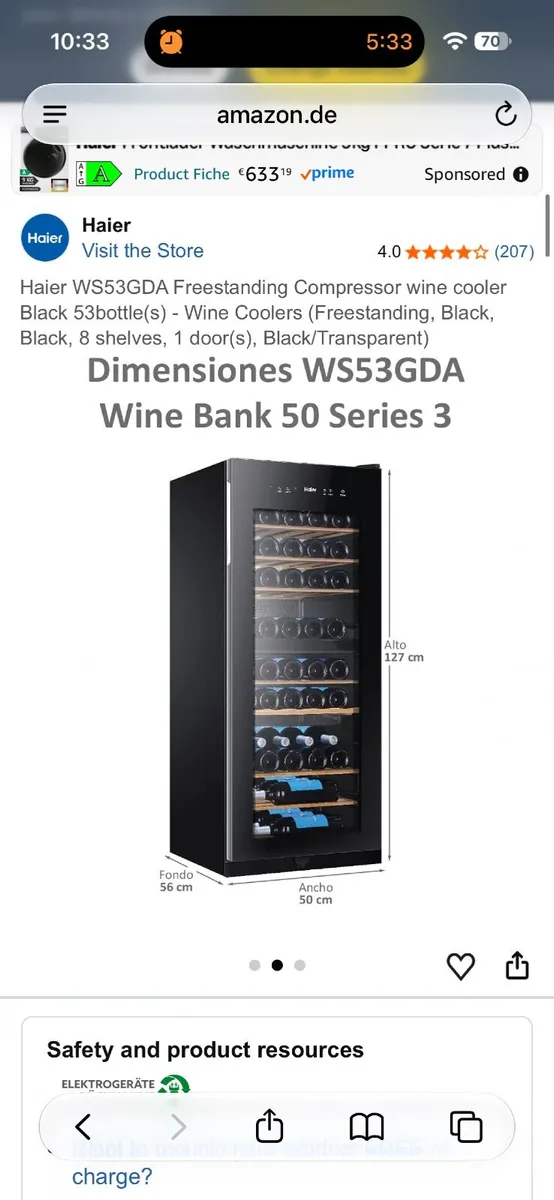 Wine fridge, cooler, cellar - Image 1