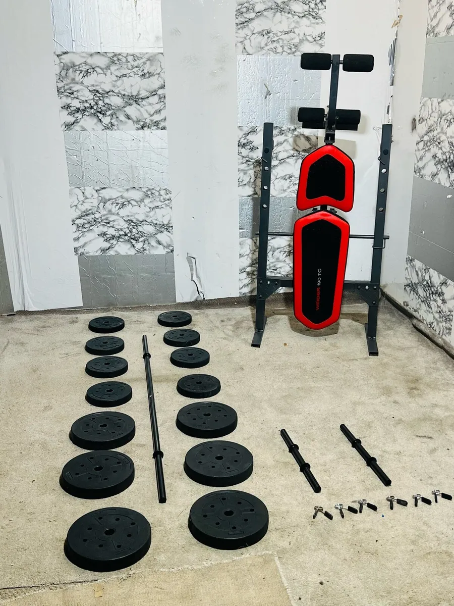 STURDY WEIGHT BENCH WEIGHTS BARBELL DUMBBELLS - Image 2
