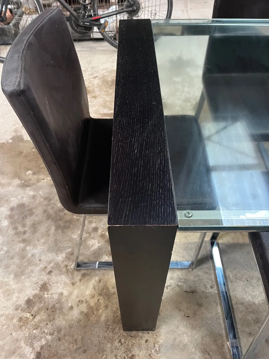 Modern black glass dining set 6chairs casa design - Image 2