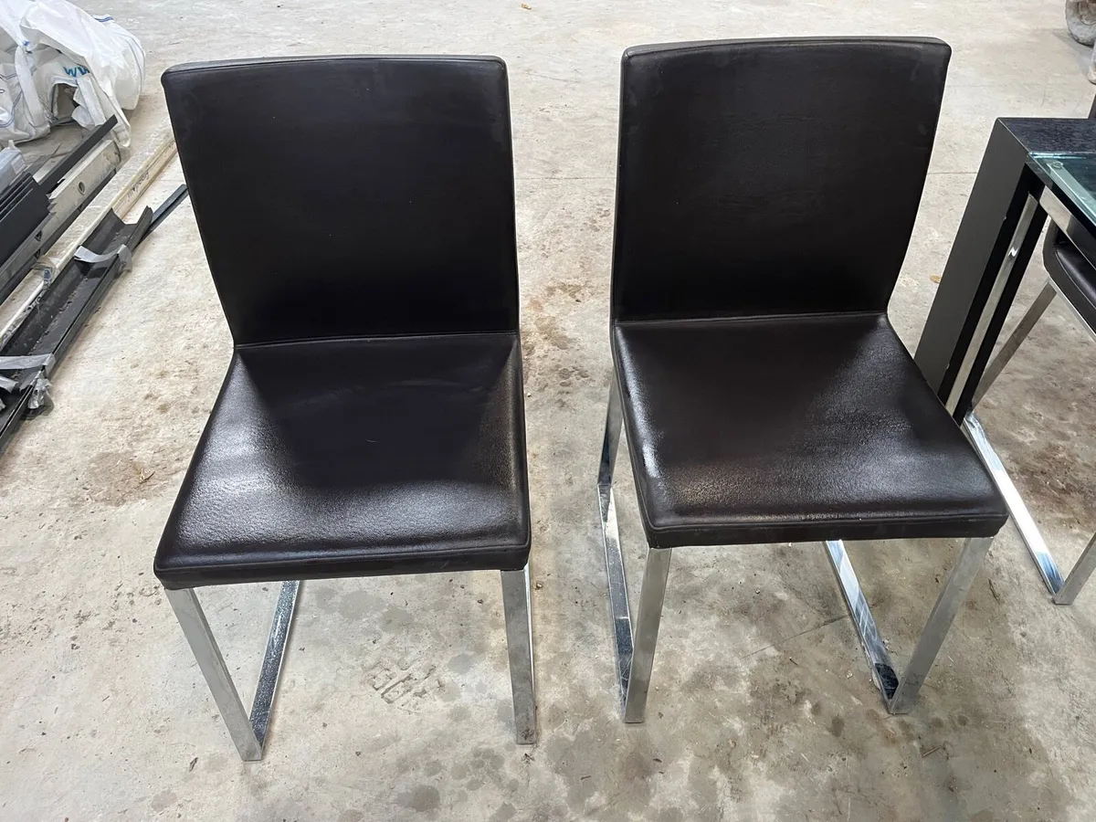 Modern black glass dining set 6chairs casa design - Image 3