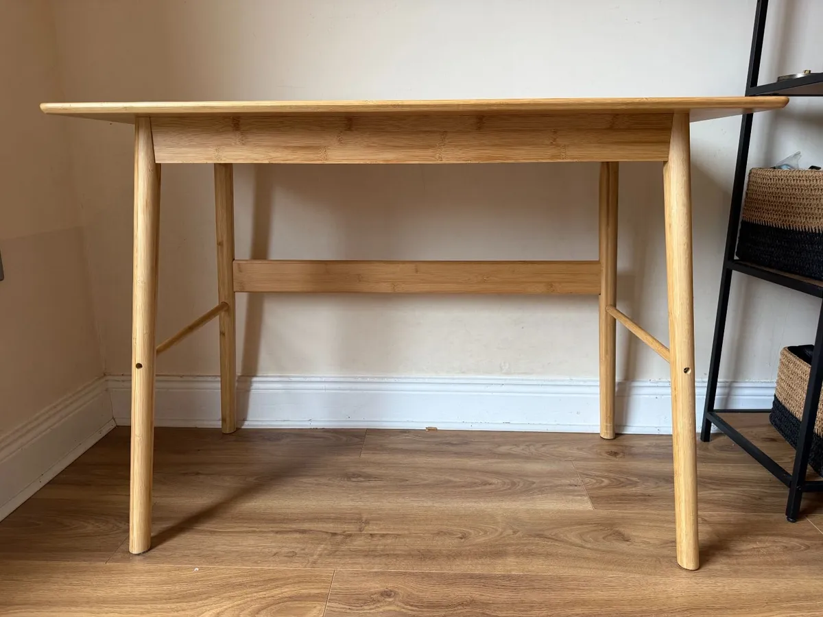Solid Wood Bamboo Office Desk – €60 - Image 1