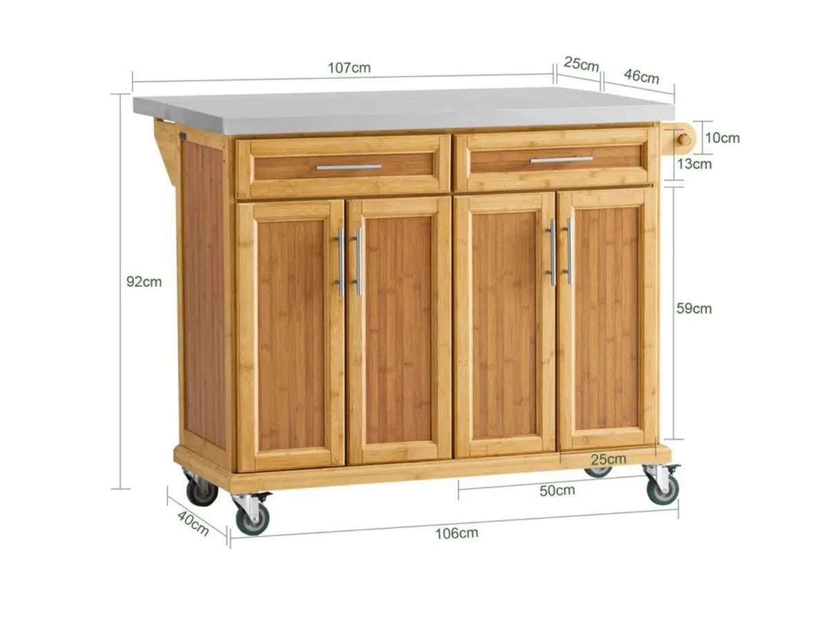 Kitchen Island with wheels (Brambley Cottage) - Image 4