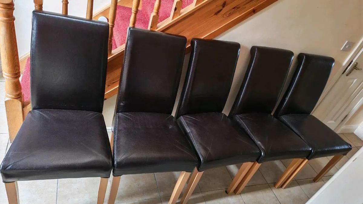 5 black chairs