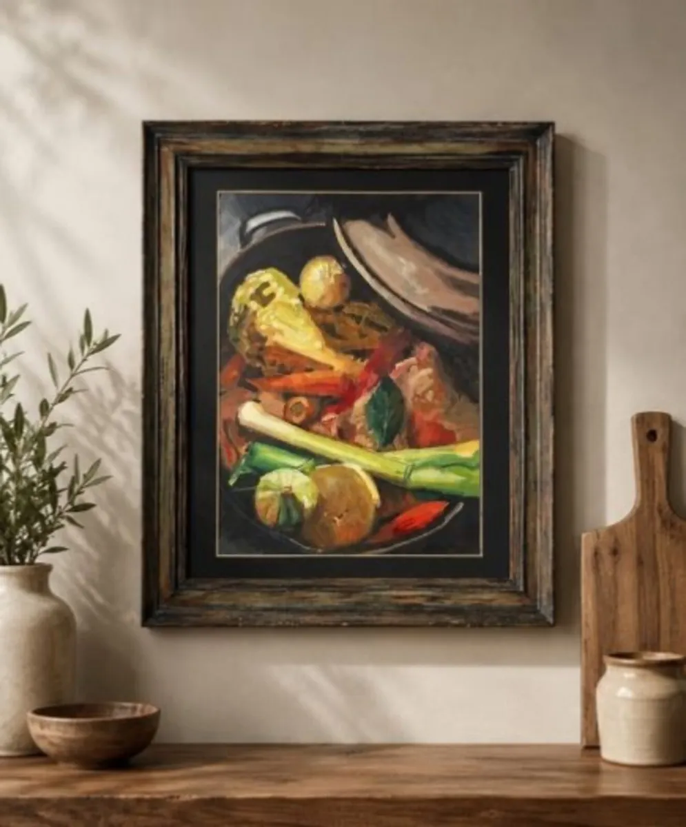 Original Still Life Acrylic Painting - Framed Vege - Image 1