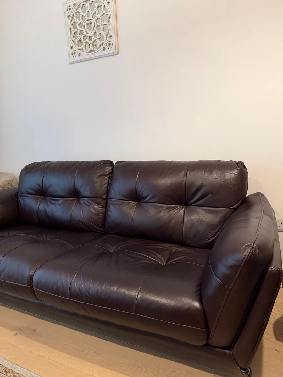 3 seater Leather sofa - Image 2