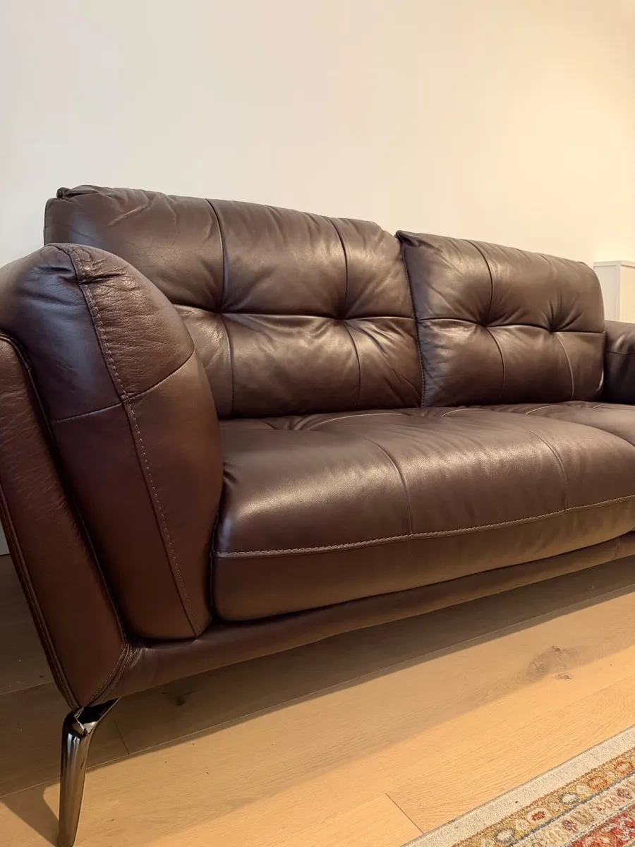 3 seater Leather sofa - Image 3