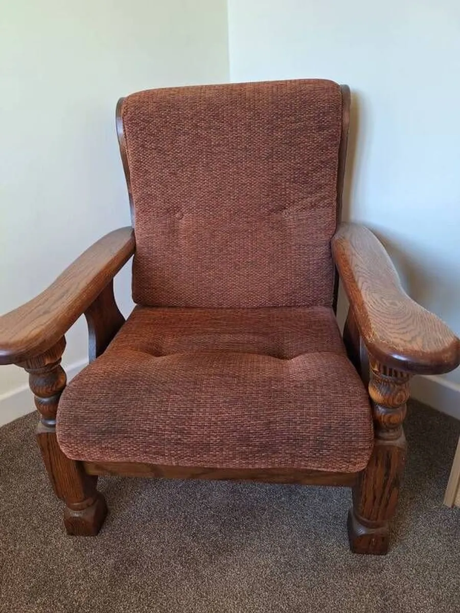 Classic 3 Piece vintage Dutch Oak Suite - Image 2